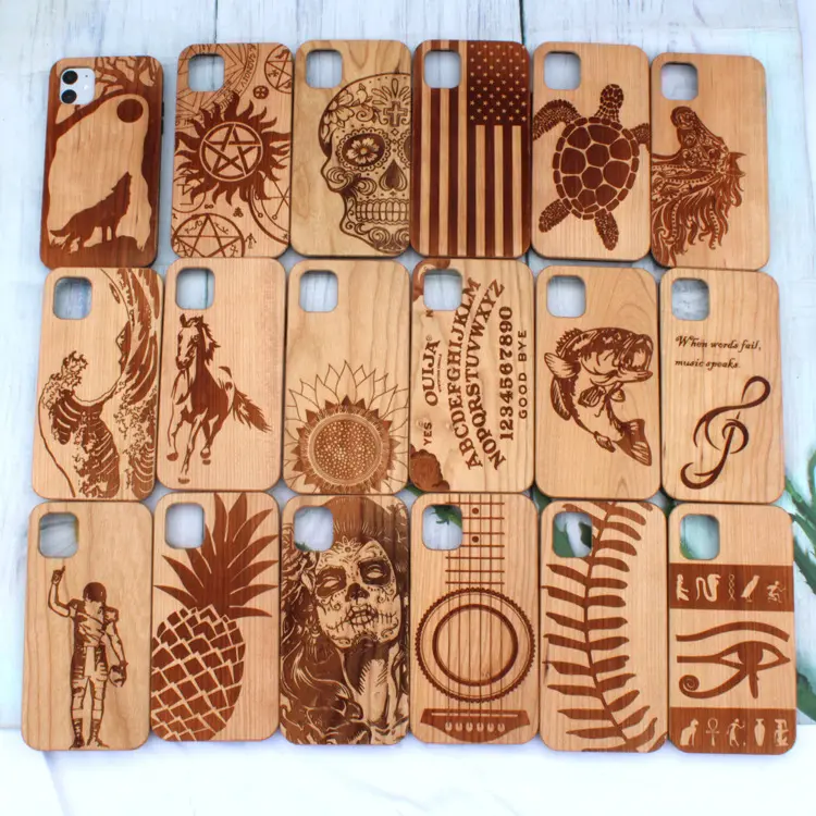 Capa de madeira de tpu, 1 lote = 5 peças de capa traseira de madeira tpu para iphone design personalizado capa de celular de madeira de bambu para iphone