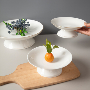 גבוהה רגל צלחת פירות בגודל רגל חד פעמי סין dinnerware סט עבור בתי מלון מטבחים פרטיים מטבחים פשוטים להתאמה אישית