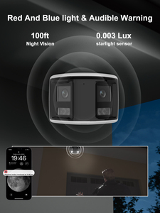 Hik OEM 8MP çift Lens panoramik kırmızı ve mavi ışık aktif caydırıcılık Ip kamera Poe IP67 iki yönlü ses renkli görüş tam Metal - Product Image 6