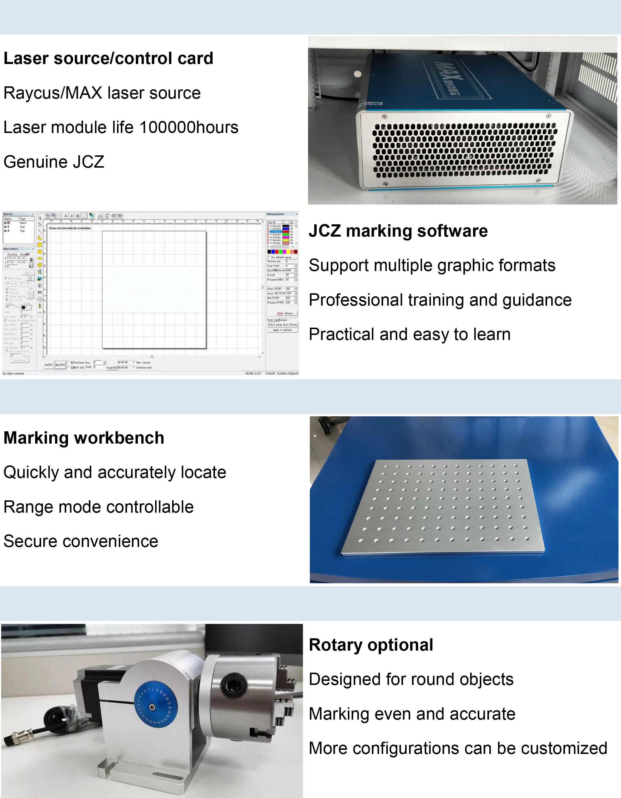 high precision 50 W stainless steel etching MAX laser marking machine