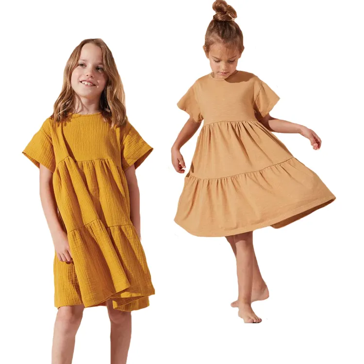 Moda China vestido de bebé cómodo diseño simple vestidos casuales para niñas