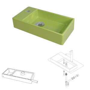 Lave Mains GRIS rửa lưu vực Di động vệ sinh mặt hàng lỏng lẻo cài đặt Lavabo tường-sink-no-TAP-Rail Mini tàu hàng hóa cho nhà - Product Image 1