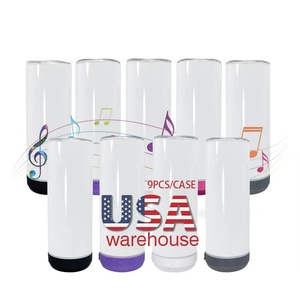 US Warehouse在庫あり20オンス昇華ブランクストレートワイヤレスミュージックスピーカースマートタンブラーコーヒーマグスピーカーストロー付き - Product Image 1