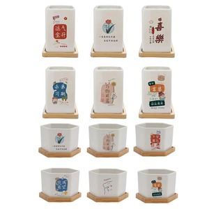 Modern Minimalist Japandi tarzı seramik çiçeklik tepsi sırlı el yapımı küçük Pot ev dekor çiçekleri tencere ve yetiştiricilerinin için - Product Image 6