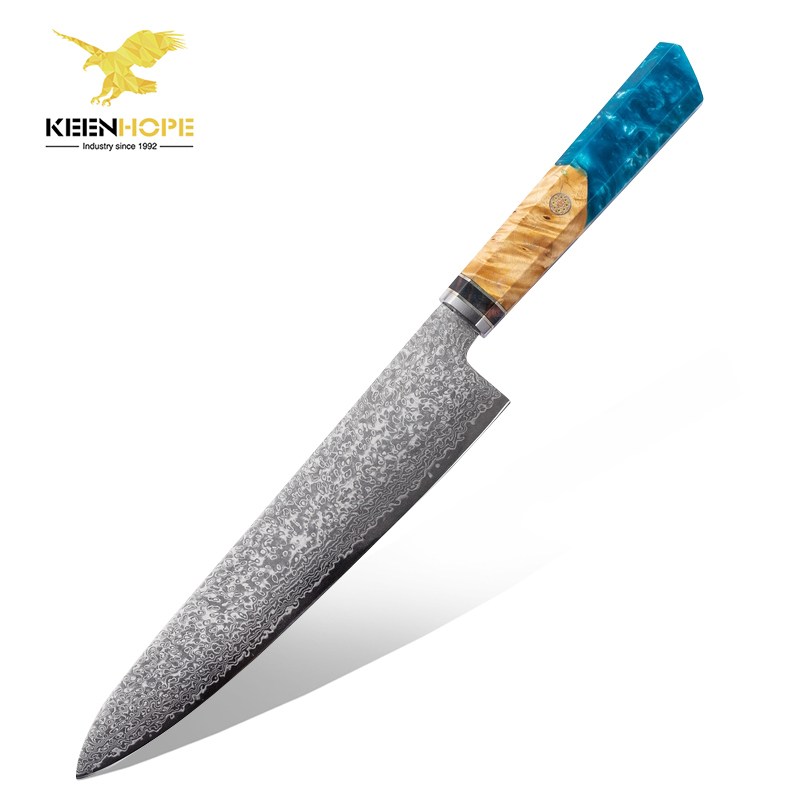 Couteau de chef de 8,5 pouces - bleu