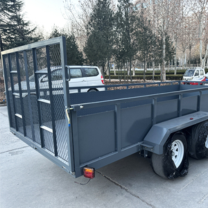 Shipped in 7 Days Stock Utility Farm Trailer Grey 2 Axle 2500 kg Load Electric Brake Steel Trailer for Tractor with <strong>Mesh</strong> <strong>Ramp</strong> - Product Image 3