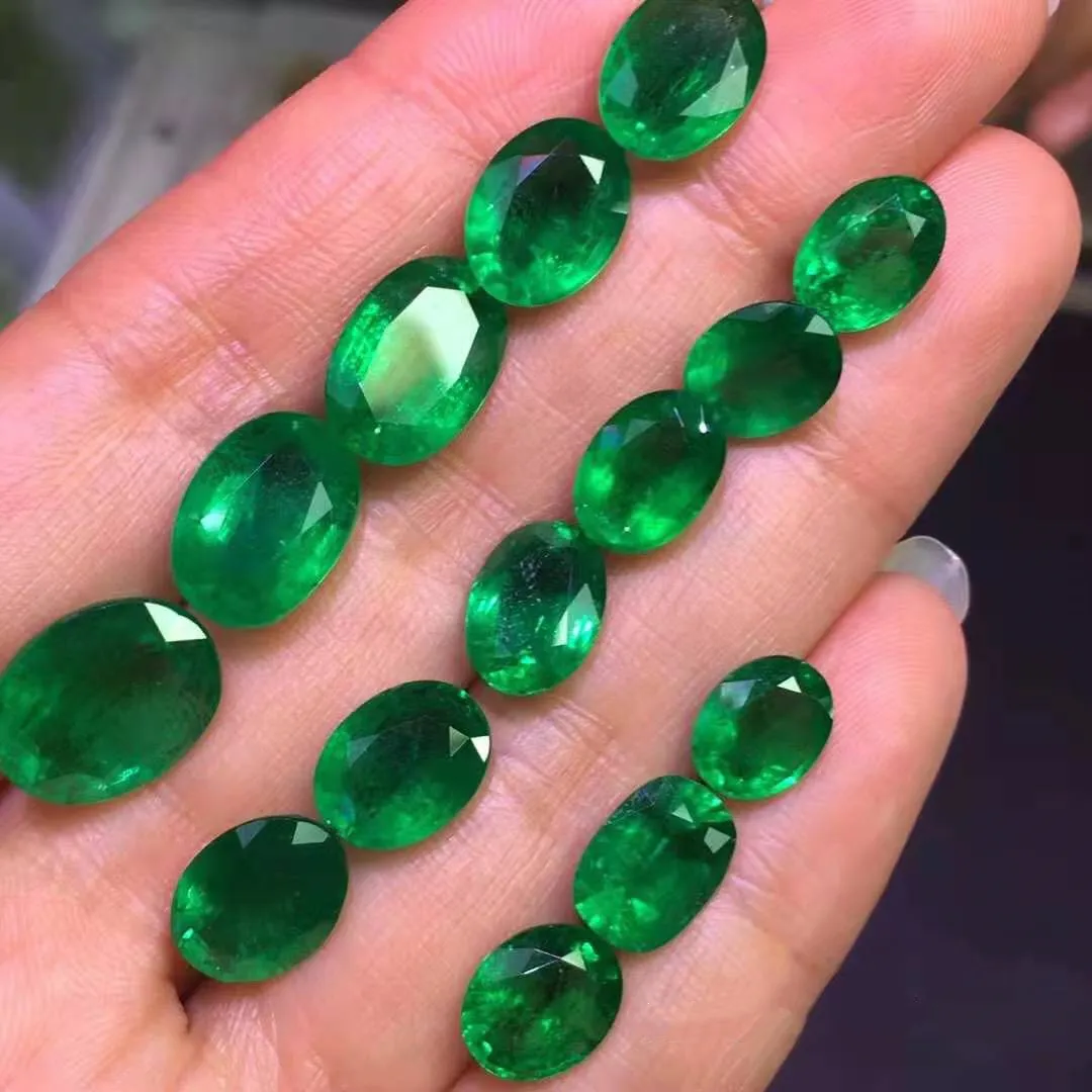 Factory direct sale price Synthetic Loose Gemstone Colombia lab grown emerald stone price