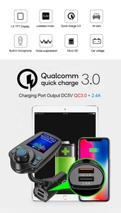 AGETUNR T10D 1.8 Inches Bluetooth <strong>FM</strong> Transmitter QC 3.0 Car Fast Charger BT 5.0 Handsfree <strong>Kit</strong> Portable Adapter Music Mp3 Player - Product Image 4