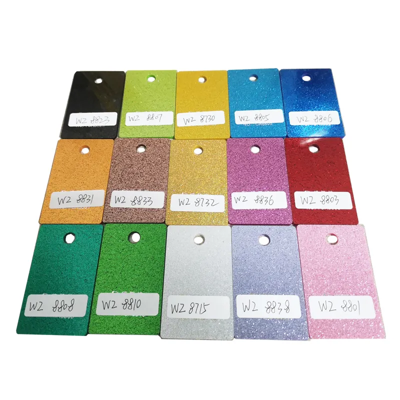 Foglio di Pmma di plastica acrilica personalizzato campione da 3mm foglio di Glitter foglio acrilico glitterato