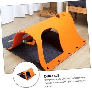 Tapete de túnel interactivo para gatos, casa de madera y fieltro DIY para mascotas con hierba gatera colgante, juguete para rascar para Navidad - Product Image 4