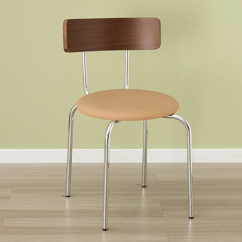 Red walnut - brown seat - silver frame