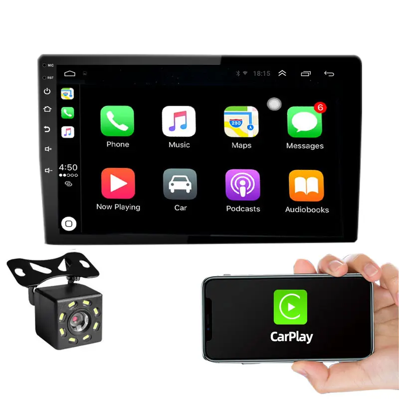 Carplay 리버스 카메라 7 인치 1 + 16GB GPS 네비게이션 wifi 자동차 MP5 라디오 멀티미디어 비디오 플레이어