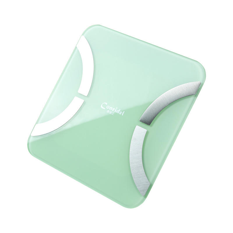 CF613-เครื่องชั่งน้ำหนักไขมันในร่างกายแบบบลูทูธ APP ความแม่นยำสูง สีเขียว แบบชาร์จไฟได้