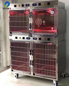 Veteriner yoğun bakım ünitesi için EUR PET tıbbi ICU inkübatör paslanmaz çelik oksijen kafes yavru Pet ICU kafes