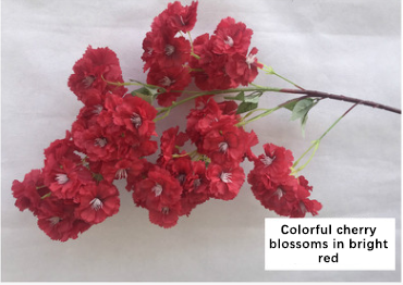 Fleurs de cerisier colorées (rouge vif)