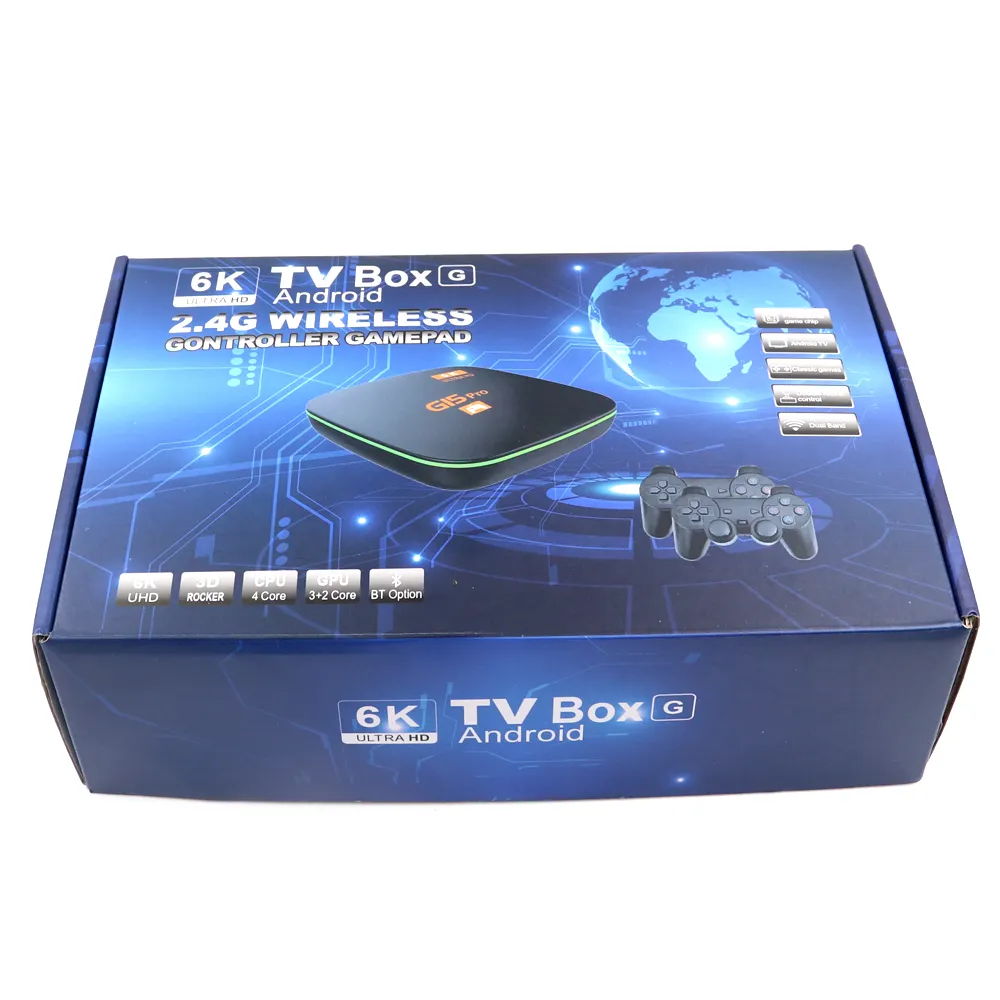 Hot Sale HD Video Game Controller Saída Android TV Game Box Nostalgia Game Console Com Gamepad 64GB/128GB/256GB TF Cartão