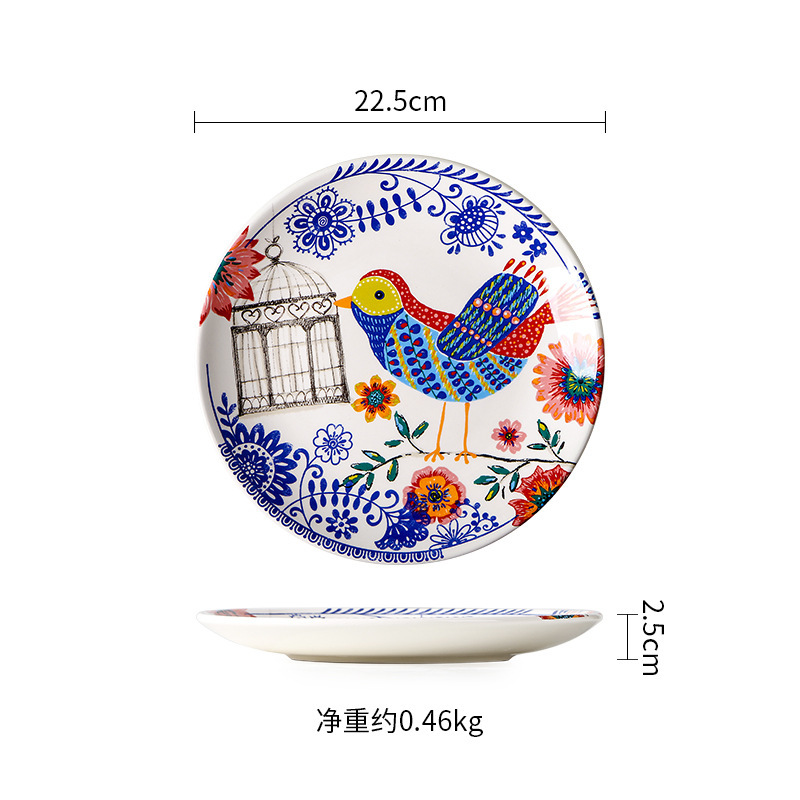 Blue Birdcage 9inch Plate