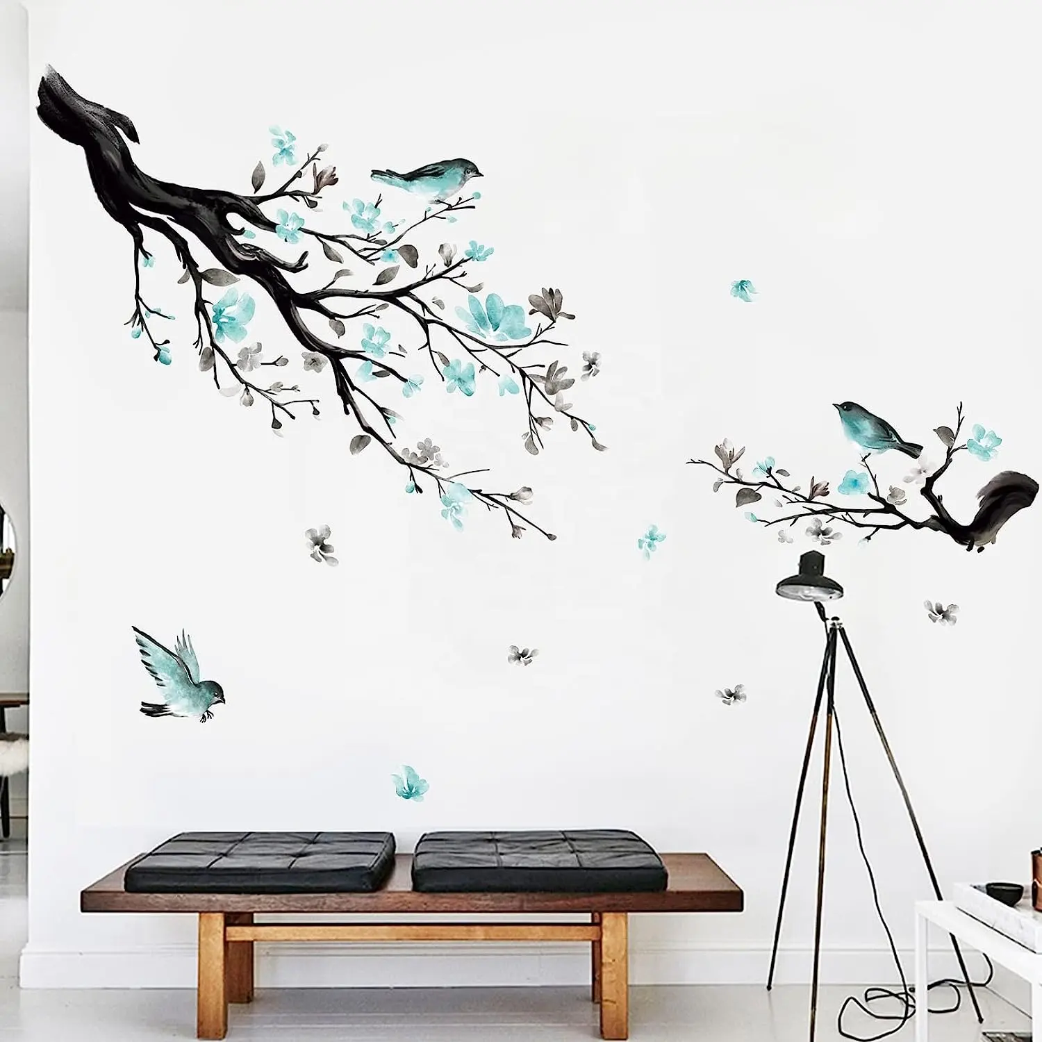 Vinyle personnalisé brillant mat stratification décoration murale autocollants arbre printemps stickers muraux pour la maison