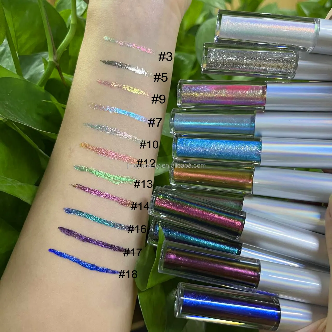 High Pigment Custom LOGO Waterproof Multi Chrome Liquid Eye Liner Low MOQ Fast Ship Private Label Chameleon Eyeliner