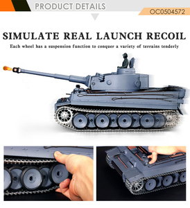 Simülasyon serin alman kaplan 1/16 metal rc uzaktan kumanda ordu tankı - Product Image 3
