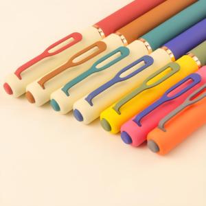 厂家供应豪华漂亮莫兰迪彩色金属滚筒中性笔，带定制标志 - Product Image 4