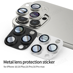 IPhone 16 için Pro Max ekran koruyucu 9H Corning cam alüminyum Metal kamera ile Lens kapağı koruyucu Film iPhone 16 için - Product Image 5