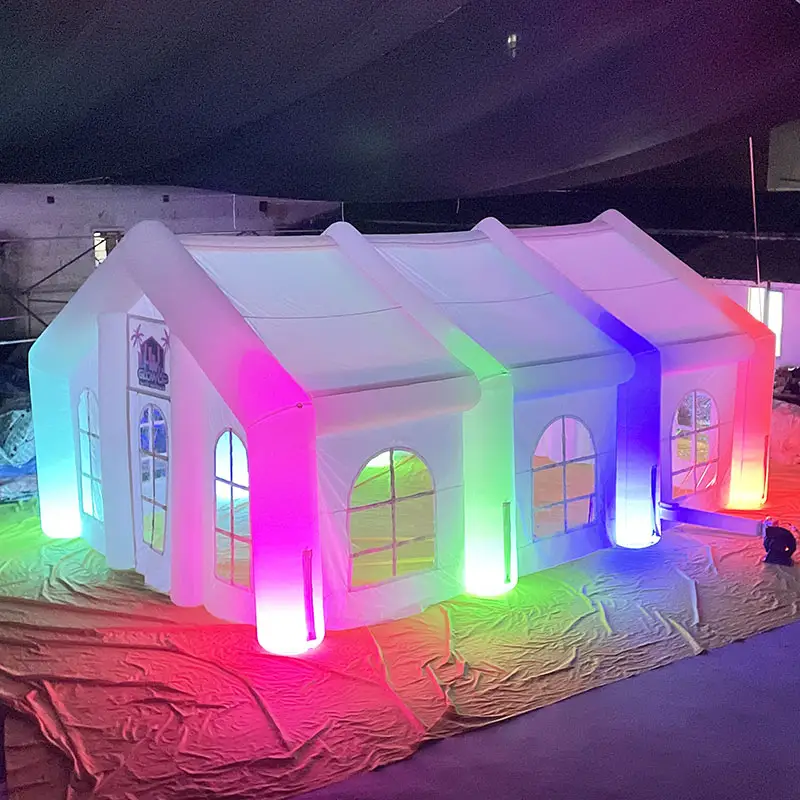 Barraca inflável para festas, eventos, casamento, luz LED, inflável, casa, tendas infláveis para venda