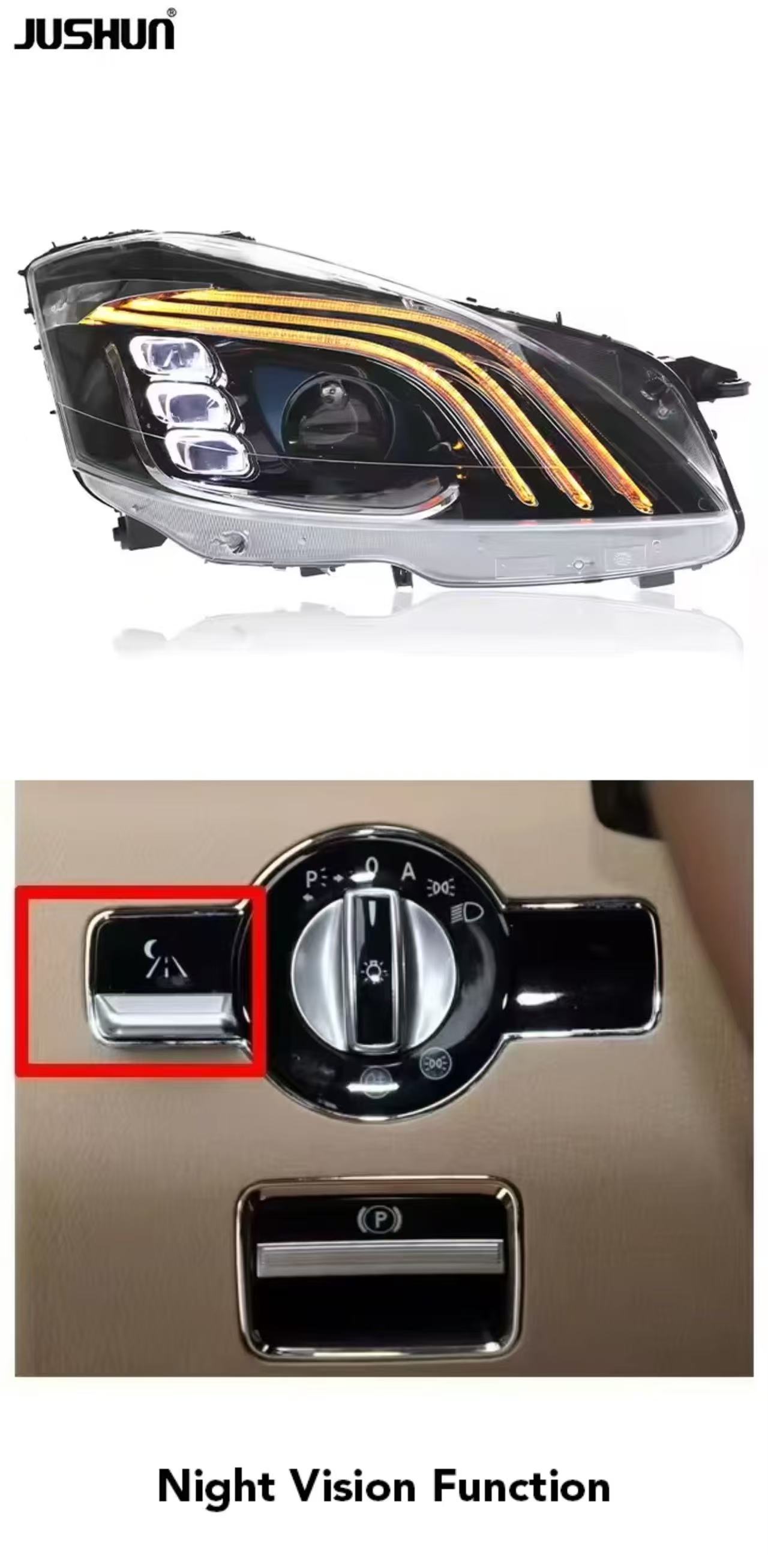 Left-hand drive 10-13 night vision function