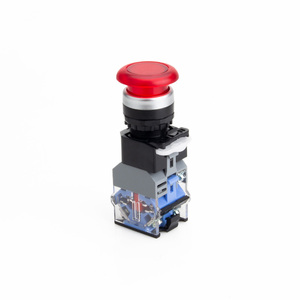 SHENGLEI LA38 22mm pannello interruttore a pulsante verde rosso fungo con 24v luce LED personalizzato di lunghezza momenaria/chiusura - Product Image 1
