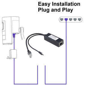 POE Splitter 48V <strong>Input</strong> 5V 2.4A Output 100Mbps Active <strong>Power</strong> Over Ethernet Adapter for Security Camera Surveillance - Product Image 5