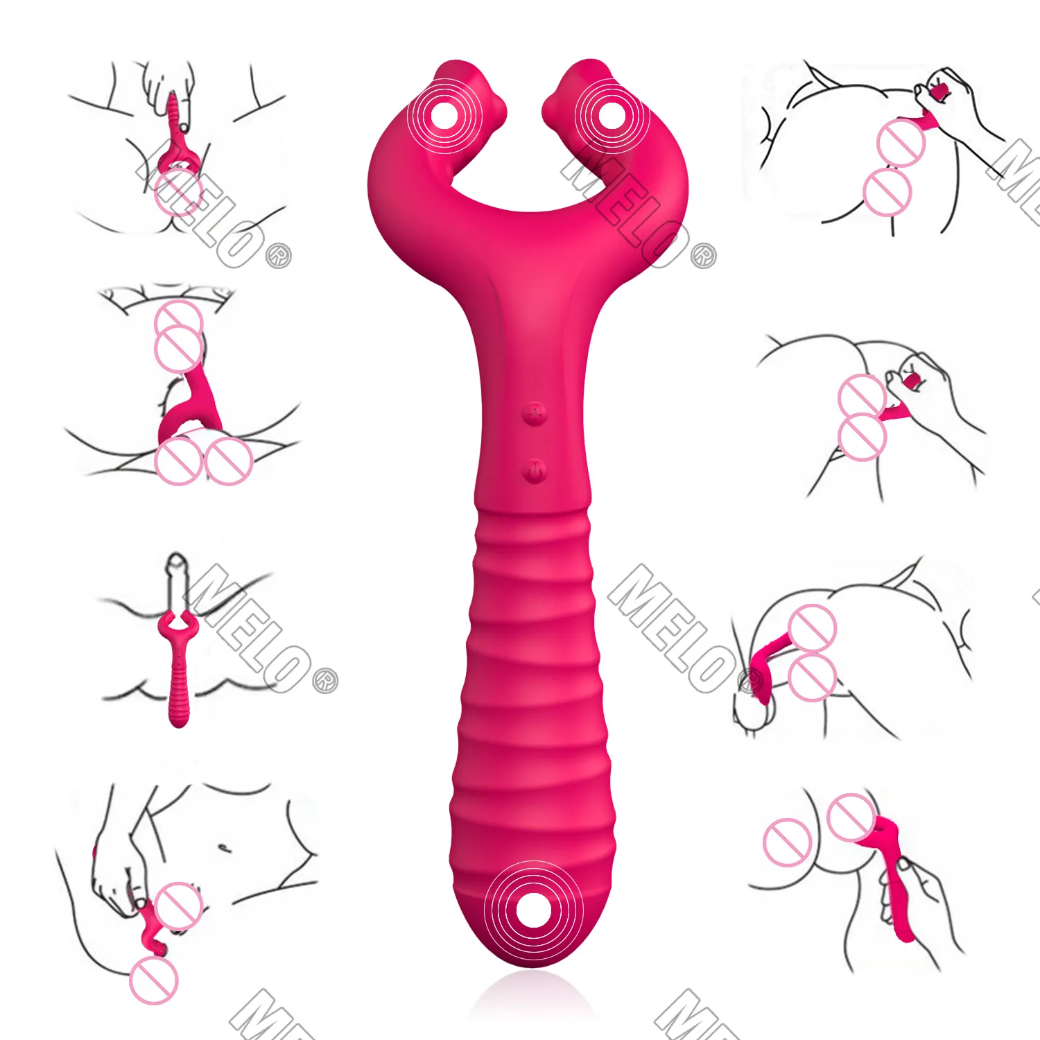 Melo New Silicone G spot stimolare vibratori Dildo capezzolo Clip masturbarsi vibratore adulti giocattoli del sesso per le donne uomini coppia