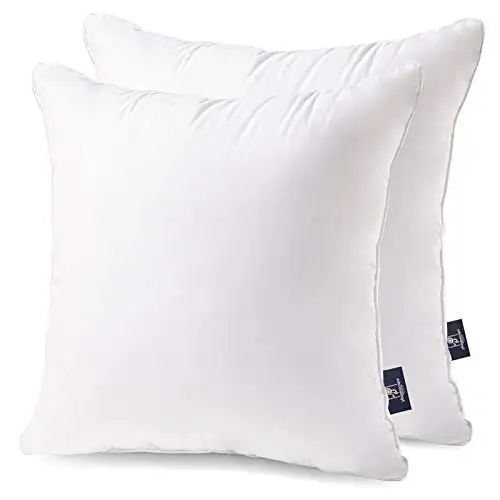 Funda de almohada de microfibra, insertos cuadrados blancos de 20x20 y 18x18 pulgadas