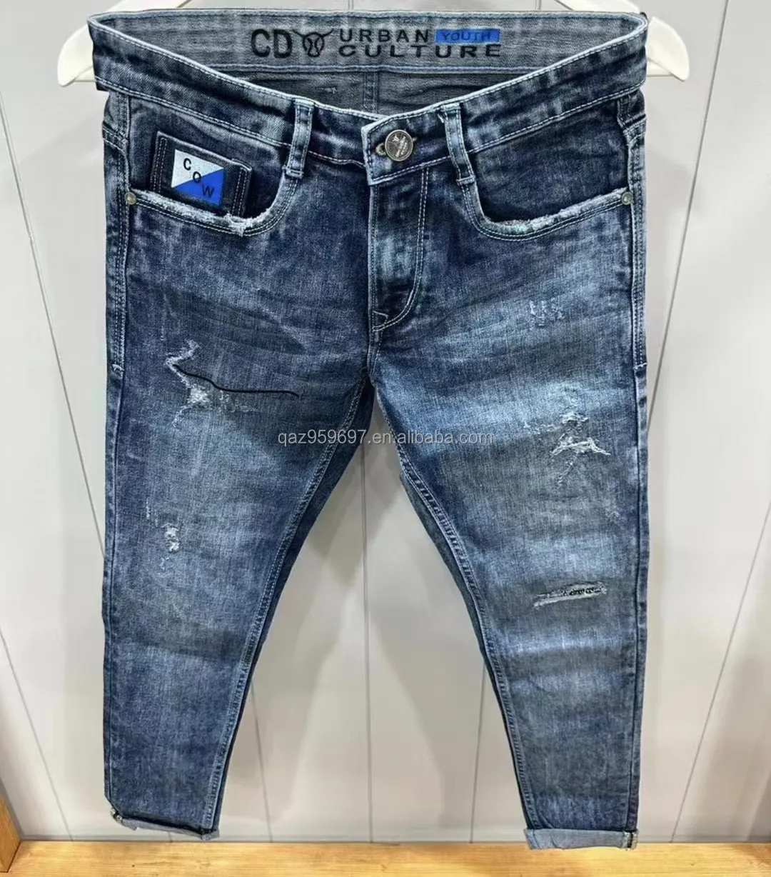 Novedades 2024 ropa de diseño de tendencia Primavera Verano jeans rasgados ropa de calle de alta calidad jeans de hombre jeans de mezclilla