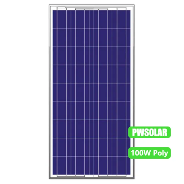 Solar Pv Module 100WP 12V 24V Poly Zonnepaneel, Fotovoltaïsche Panel Prijs 100W