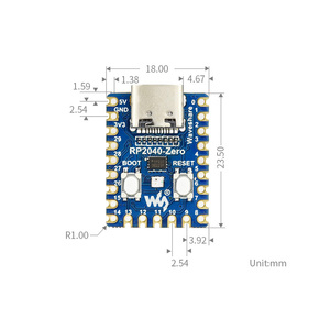 RP2040-Zero mit Header, einem kosten günstigen, leistungs starken Pico-ähnlichen MCU-Board basierend auf dem Mikro controller RP2040, Mini Ver - Product Image 2