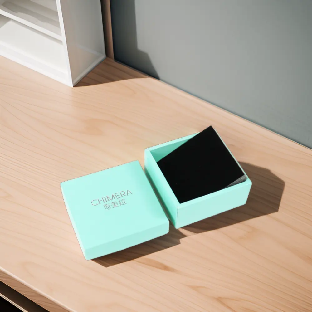 Corona vincente coperchio e base lussuose scatole regalo di luce blu confezione di cotone pieno di gioielli regalo movimento bomboniera scatole di carta logo personalizzato