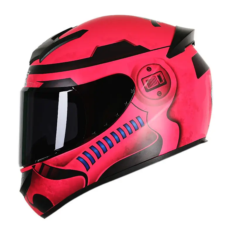 男性女性フルフェイスモーターサイクルヘルメットバイクストリートモトライディングヘルメットピンクモトクロスレーシングキャパセテDOT承認