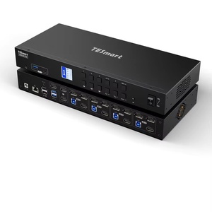 TESmart USB 3.0 HDMI + DP KVM开关，带耳机音频和麦克风3监视器4台电脑4K 60hz遥控KVM对接 - Product Image 1
