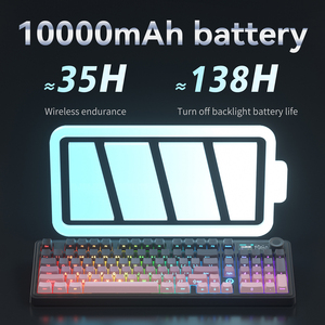 Ajazz ak980 V2 tri-chế độ bàn phím không dây 2.4G có dây Type-C RGB Backlit Bàn phím chơi game cơ khí - Product Image 4