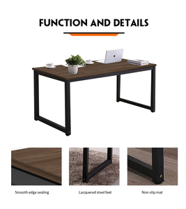 Modern <strong>Custom</strong> Steel and Wood Office Furniture Revolving Staff Study <strong>Computer</strong> <strong>Desk</strong> with Panel Wood Style Direct from Factory - Product Image 4