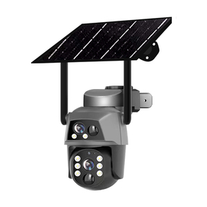 Yeni fabrika fiyat çift Lens PTZ IP kablosuz kamera düşük güç gece görüş PIR Alarm güneş enerjili 4G Sim CMOS Pan-Tilt için bulut - Product Image 1