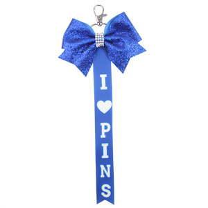 I Like Pins <strong>Cheer</strong> Keychain Glitter Beautiful Keyfob with <strong>Bows</strong> Ribbon Decoration Sport Custom Accessories - Product Image 5