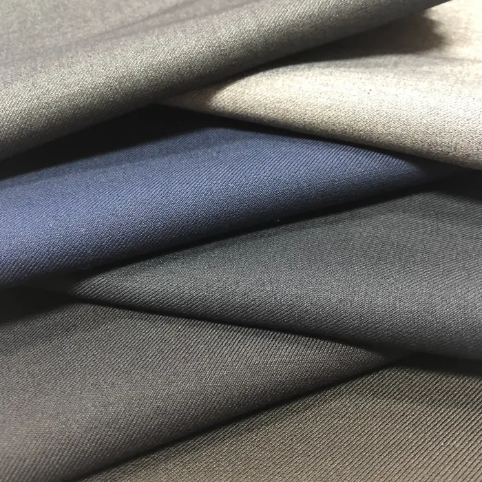 Tecido de poliéster grosso, em estoque pronto para terno masculino, têxtil worsted na fábrica da china