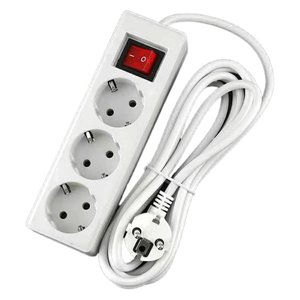 CE認定EUエクステンションソケット3way to 6wayパワーストリップ3x 1.5mmケーブル1メートルエクステンションケーブルスイッチ付き - Product Image 2