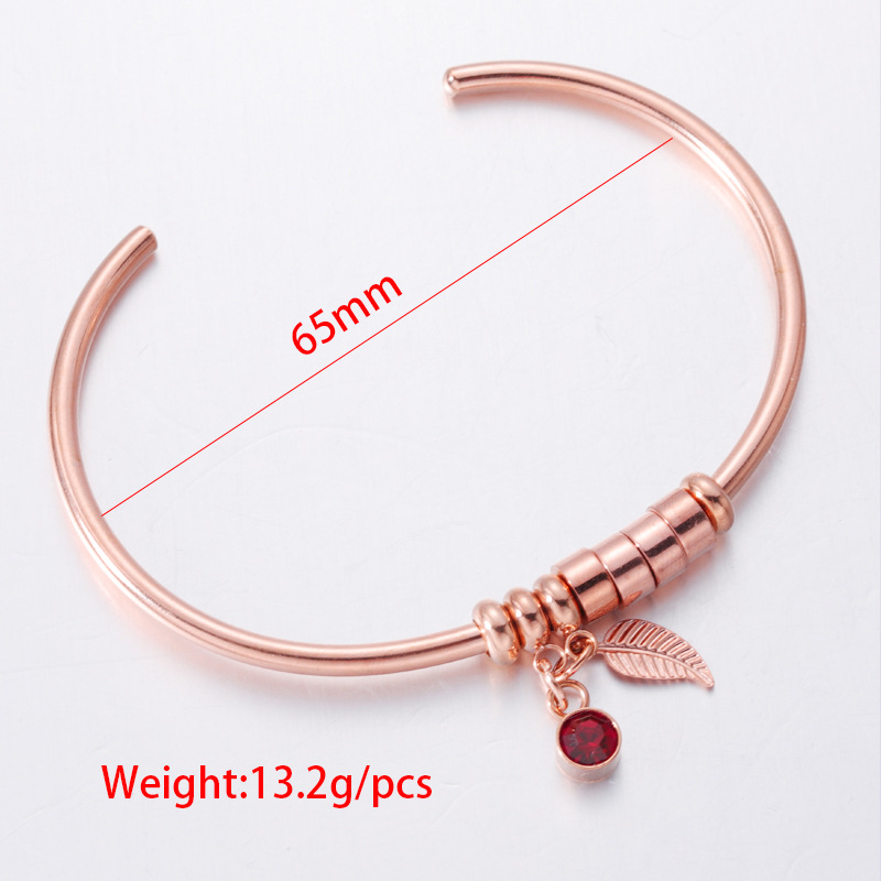 2405 minbo spot <strong>couple</strong> boudoir gift Stainless steel December birthday stone bracelet DIY beaded laser letched - Product Image 4