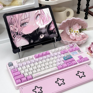 Teclas de eliminación de luces Aiyue Cosmic Steamwave 142 teclas Cherry Profile PBT Dye Subbed Keycap para MX Switch Teclado mecánico - Product Image 2