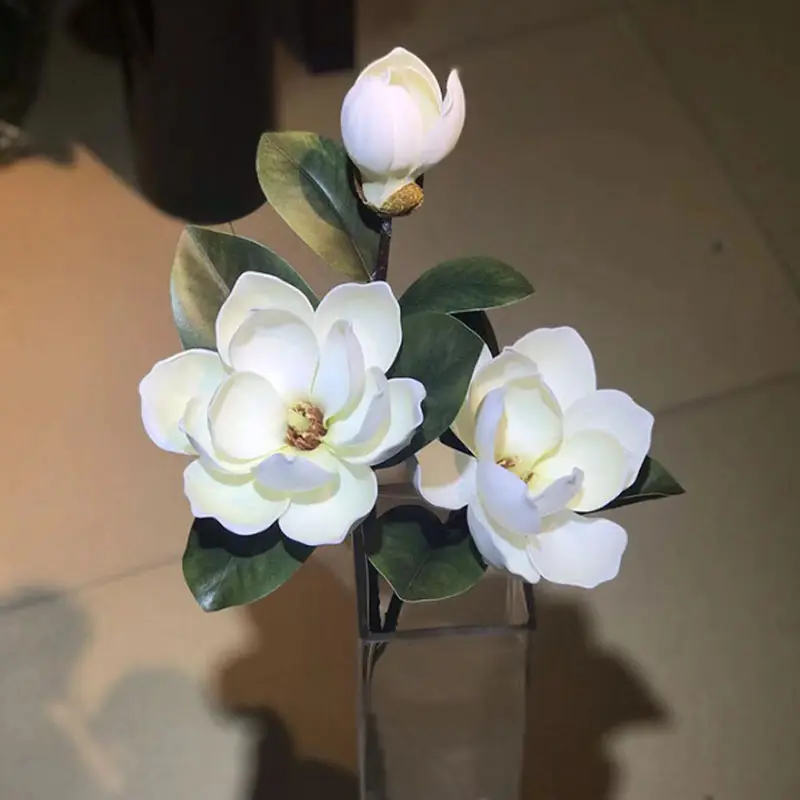 K020600 gerçek dokunmatik PU Cymbidium yapay orkide Magnolias buket çiçekler DIY düğün gelin el çiçek ev dekor