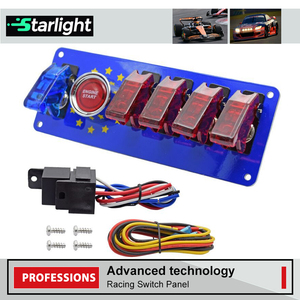 Carbon Ignition Switch Panel 12V LED <strong>Push</strong> <strong>Button</strong> <strong>Start</strong> for Truck RV Race Cars Easy <strong>Install</strong> - Product Image 2