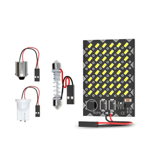 סופר בהיר <span class=keywords><strong>48smd</strong></span> 3014 הוביל מכונית כיפה פאנל חדש מצב קריאת מנורה עם t10 ba9s מתאם DC12-24V תקע