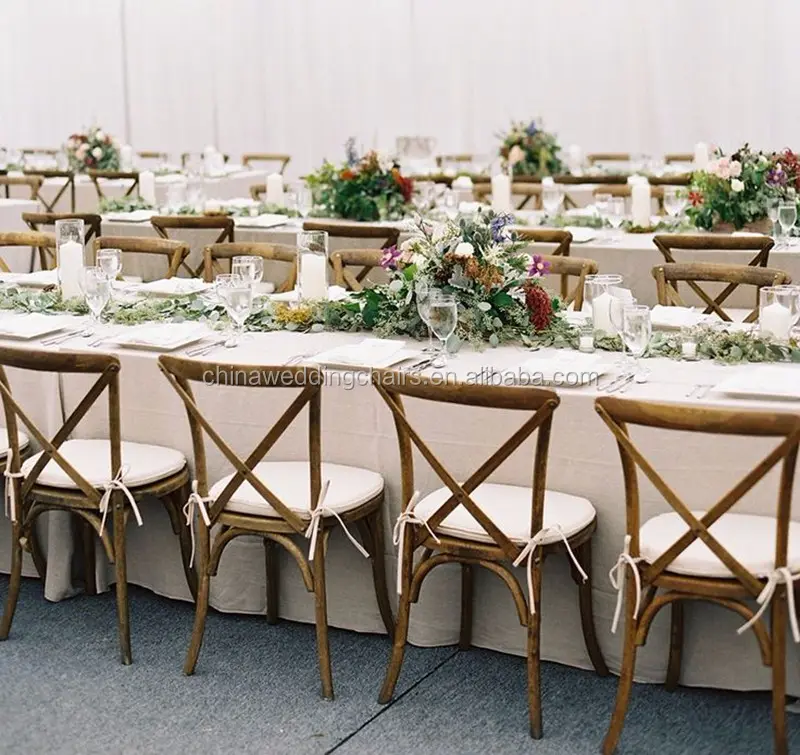Cadeira de jantar rústica moderna de madeira maciça para aluguel de casamentos e eventos, cadeira de jantar de madeira maciça para aluguel de eventos e festas